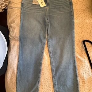PAIGE Blue Straight Leg Denim Jeans